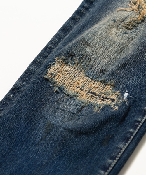 glamb（グラム）の「Heavy Remake Slim Denim / ヘビーリメイクスリムデニム（デニムパンツ・メンズ・インディゴブルー/ブラック・S/L/M）」の7枚目の写真