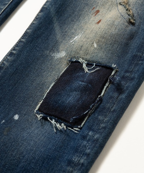 glamb（グラム）の「Heavy Remake Slim Denim / ヘビーリメイクスリムデニム（デニムパンツ・メンズ・インディゴブルー/ブラック・S/L/M）」の8枚目の写真