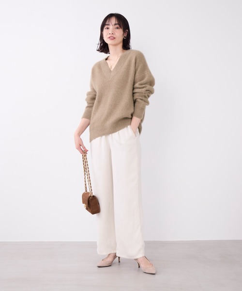 MICA&DEAL(マイカ&ディール)の「1タックベロアライクイージーパンツ(その他パンツ・レディース・ブラック/アイボリー/ブラウン・36/38)」の9枚目の写真