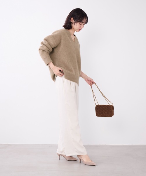 MICA&DEAL(マイカ&ディール)の「1タックベロアライクイージーパンツ(その他パンツ・レディース・ブラック/アイボリー/ブラウン・36/38)」の10枚目の写真