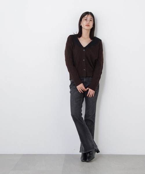 N.(N. Natural Beauty Basic)(エヌエヌナチュラルビューティーベーシック)の「<Healthy DENIM>フレアデニムパンツ(デニムパンツ・レディース・ブラック/ブルー系その他・SMALL/MEDIUM)」の8枚目の写真