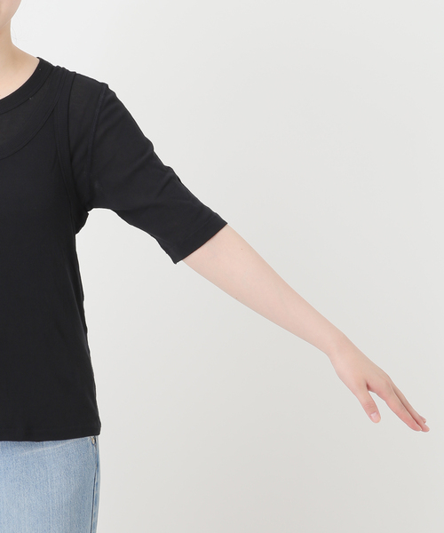 IENA(イエナ)の「シアーリブ 2セット Tシャツ(Tシャツ/カットソー・レディース・ホワイト/ブラック/ブラウン・FREE)」の19枚目の写真
