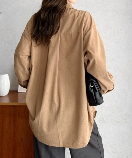 Eclat one(エクラワン)の「【Eclat one】カットコーデュロイ シャツ ジャケット(シャツ/ブラウス・レディース・ブラウン/チャコールグレー/ベージュ・FREE)」の12枚目の写真
