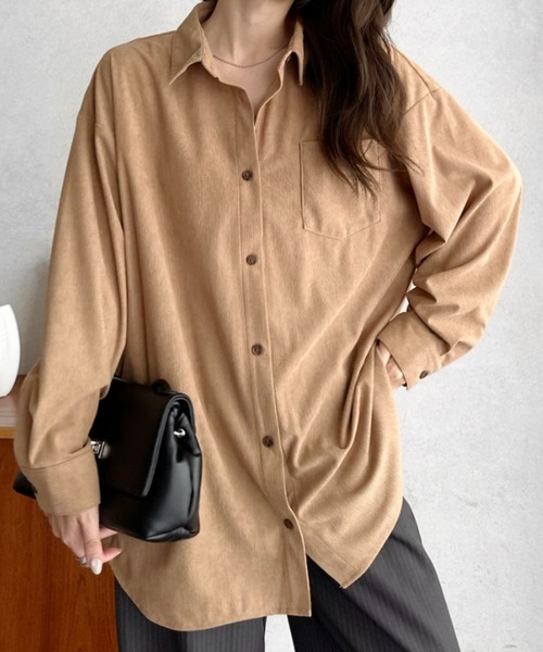 Eclat one(エクラワン)の「【Eclat one】カットコーデュロイ シャツ ジャケット(シャツ/ブラウス・レディース・ブラウン/チャコールグレー/ベージュ・FREE)」の11枚目の写真