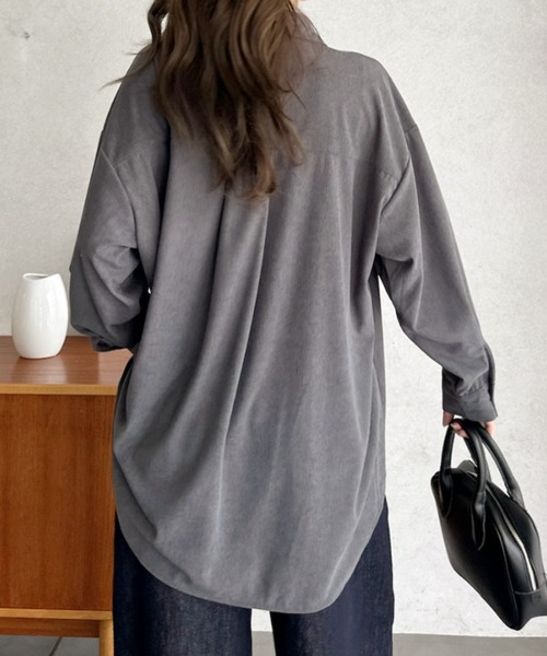 Eclat one(エクラワン)の「【Eclat one】カットコーデュロイ シャツ ジャケット(シャツ/ブラウス・レディース・ブラウン/チャコールグレー/ベージュ・FREE)」の17枚目の写真