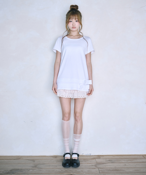 REISE MIYA（レイズミヤ）の「ナナリボンTシャツ[ホワイト]（Tシャツ/カットソー・レディース・その他・OS）」の3枚目の写真