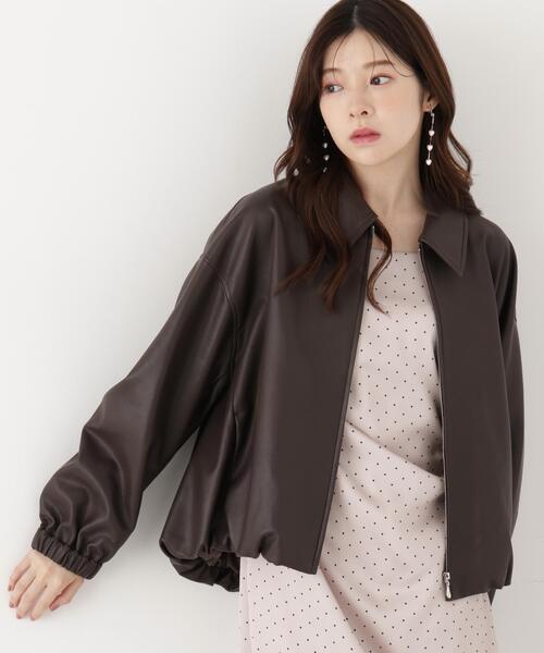 PROPORTION BODY DRESSING(プロポーションボディドレッシング)の「<a>フェイクレザーブルゾン / 1216255902(ブルゾン・レディース・ブラック/ブラウン・MEDIUM/SMALL)」の2枚目の写真