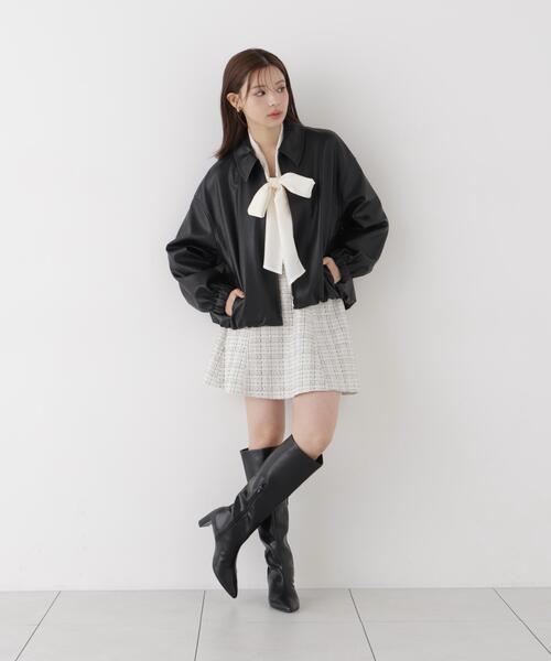 PROPORTION BODY DRESSING(プロポーションボディドレッシング)の「<a>フェイクレザーブルゾン / 1216255902(ブルゾン・レディース・ブラック/ブラウン・MEDIUM/SMALL)」の6枚目の写真