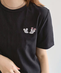 [ ねずみくんのチョッキコラボ ] 刺繍半袖Tシャツ