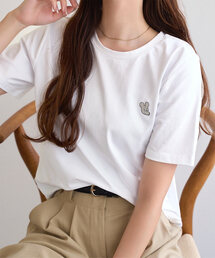 [ ねずみくんのチョッキコラボ ] 刺繍半袖Tシャツ