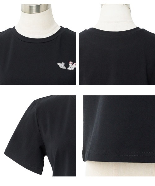 KOBE LETTUCE（コウベレタス）の「[ ねずみくんのチョッキコラボ ] 刺繍半袖Tシャツ（Tシャツ/カットソー・レディース・オフホワイト/ブラック/ブラック系1/ブラック系/ホワイト系/ホワイト系1・M）」の16枚目の写真