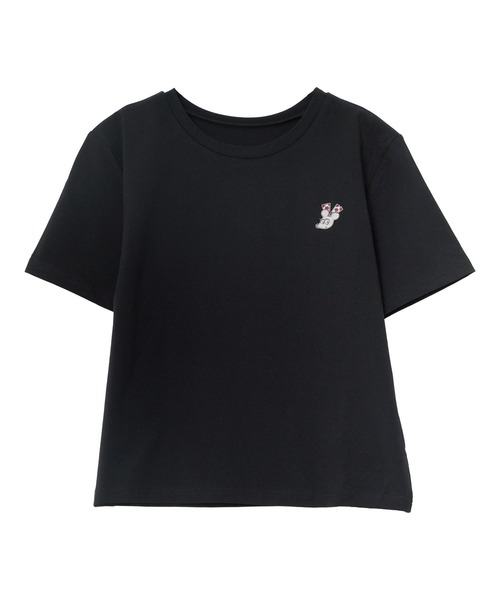 KOBE LETTUCE（コウベレタス）の「[ ねずみくんのチョッキコラボ ] 刺繍半袖Tシャツ（Tシャツ/カットソー・レディース・オフホワイト/ブラック/ブラック系1/ブラック系/ホワイト系/ホワイト系1・M）」の22枚目の写真