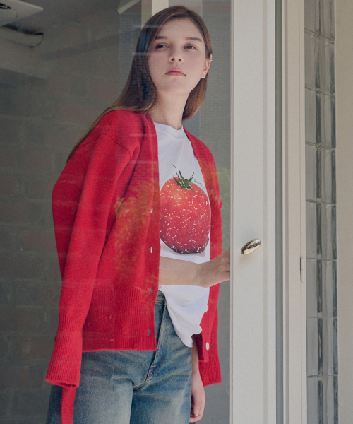 SLOWLOLLI(スローローリ)の「Tomato lettering t-shirt_3 Colors(Tシャツ/カットソー・レディース・チャコール/ホワイト/グレー・FREE)」の5枚目の写真