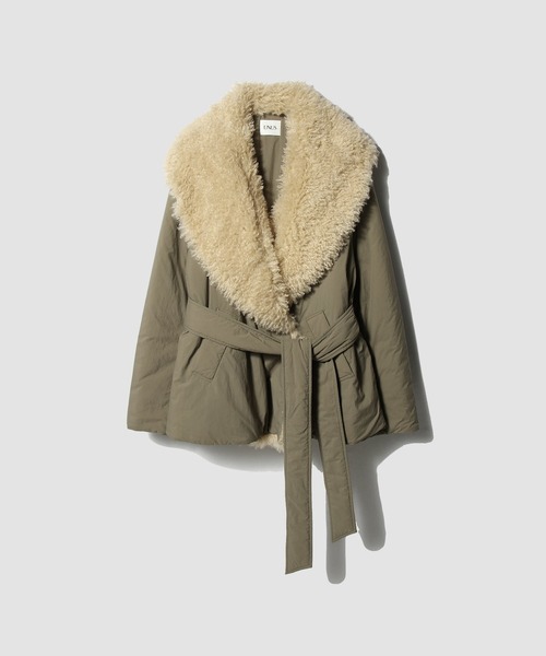 UNUS(ユナス)の「UNUS / Fur Collar Padded Coat(その他アウター・レディース・カーキ・FREE)」の2枚目の写真