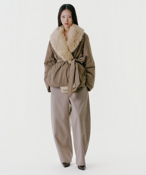 UNUS(ユナス)の「UNUS / Fur Collar Padded Coat(その他アウター・レディース・カーキ・FREE)」の3枚目の写真