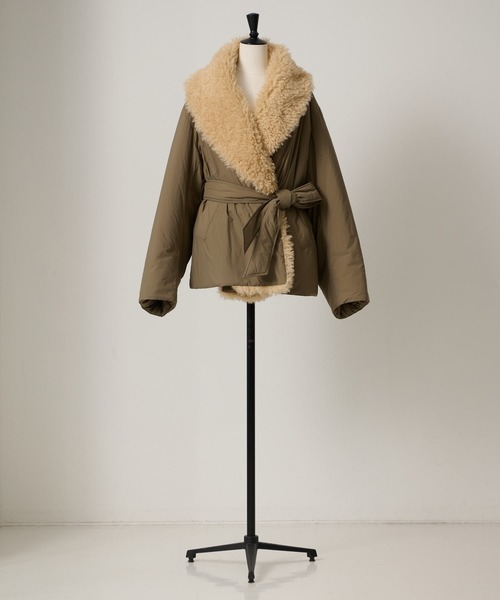 UNUS(ユナス)の「UNUS / Fur Collar Padded Coat(その他アウター・レディース・カーキ・FREE)」の9枚目の写真