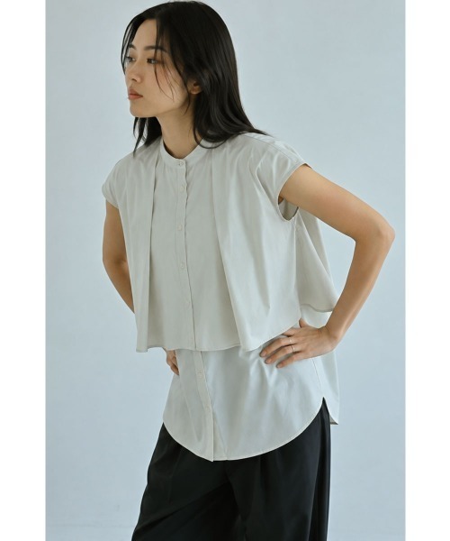 marjour（マージュール）の「【COOL】NO-IRON DOUBLE BLOUSE（シャツ/ブラウス・レディース・グレー系/ブラック・M）」の20枚目の写真