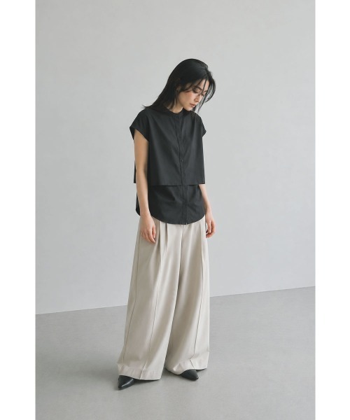 marjour（マージュール）の「【COOL】NO-IRON DOUBLE BLOUSE（シャツ/ブラウス・レディース・グレー系/ブラック・M）」の14枚目の写真