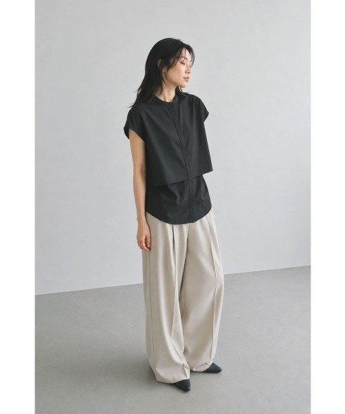 marjour（マージュール）の「【COOL】NO-IRON DOUBLE BLOUSE（シャツ/ブラウス・レディース・グレー系/ブラック・M）」の15枚目の写真