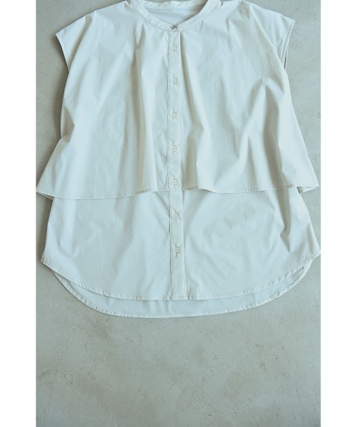 marjour（マージュール）の「【COOL】NO-IRON DOUBLE BLOUSE（シャツ/ブラウス・レディース・グレー系/ブラック・M）」の7枚目の写真