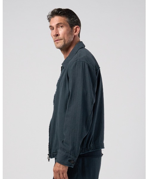 wjk(ダヴルジェイケイ)の「cotton linen herringbone aging short zip blouson(ブルゾン・メンズ・ネイビー/チャコール・X-LARGE/LARGE/MEDIUM/SMALL)」の6枚目の写真