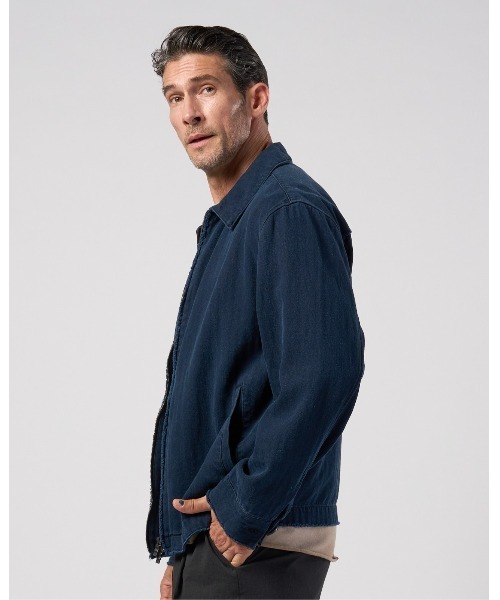 wjk(ダヴルジェイケイ)の「cotton linen herringbone aging short zip blouson(ブルゾン・メンズ・ネイビー/チャコール・X-LARGE/LARGE/MEDIUM/SMALL)」の10枚目の写真