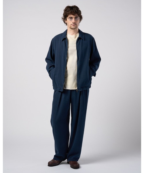 wjk(ダヴルジェイケイ)の「cotton linen herringbone aging short zip blouson(ブルゾン・メンズ・ネイビー/チャコール・X-LARGE/LARGE/MEDIUM/SMALL)」の16枚目の写真