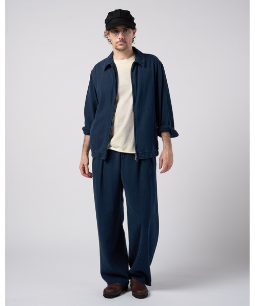 wjk(ダヴルジェイケイ)の「cotton linen herringbone aging short zip blouson(ブルゾン・メンズ・ネイビー/チャコール・X-LARGE/LARGE/MEDIUM/SMALL)」の17枚目の写真