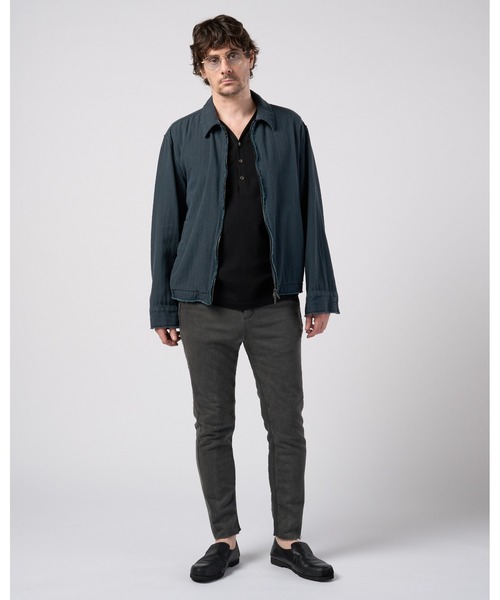 wjk(ダヴルジェイケイ)の「cotton linen herringbone aging short zip blouson(ブルゾン・メンズ・ネイビー/チャコール・X-LARGE/LARGE/MEDIUM/SMALL)」の18枚目の写真