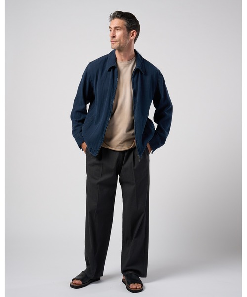 wjk(ダヴルジェイケイ)の「cotton linen herringbone aging short zip blouson(ブルゾン・メンズ・ネイビー/チャコール・X-LARGE/LARGE/MEDIUM/SMALL)」の19枚目の写真