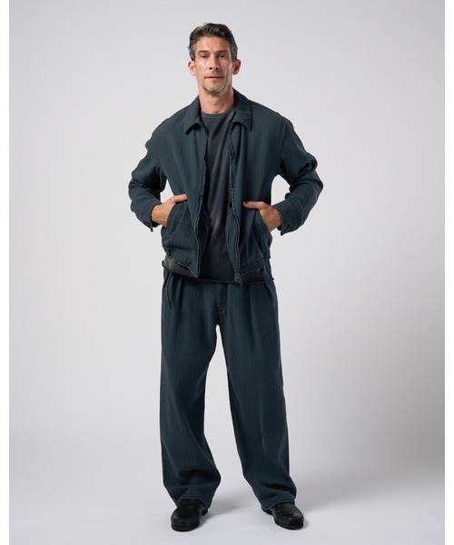 wjk(ダヴルジェイケイ)の「cotton linen herringbone aging short zip blouson(ブルゾン・メンズ・ネイビー/チャコール・X-LARGE/LARGE/MEDIUM/SMALL)」の21枚目の写真