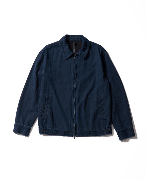 wjk(ダヴルジェイケイ)の「cotton linen herringbone aging short zip blouson(ブルゾン・メンズ・ネイビー/チャコール・X-LARGE/LARGE/MEDIUM/SMALL)」の8枚目の写真