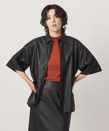 <MARW UNITED ARROWS>5分袖 レザーライク シャツ