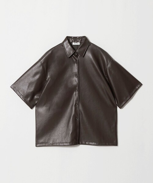 MARW UNITED ARROWS(マルゥ ユナイテッドアローズ)の「<MARW UNITED ARROWS>5分袖 レザーライク シャツ(シャツ/ブラウス・レディース・ブラック/ダークブラウン・FREE)」の10枚目の写真