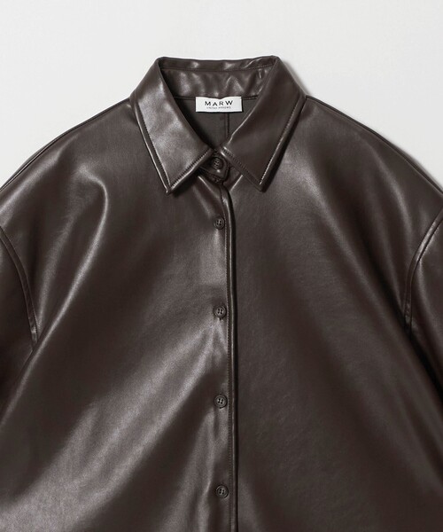 MARW UNITED ARROWS(マルゥ ユナイテッドアローズ)の「<MARW UNITED ARROWS>5分袖 レザーライク シャツ(シャツ/ブラウス・レディース・ブラック/ダークブラウン・FREE)」の12枚目の写真