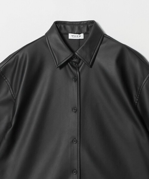 MARW UNITED ARROWS(マルゥ ユナイテッドアローズ)の「<MARW UNITED ARROWS>5分袖 レザーライク シャツ(シャツ/ブラウス・レディース・ブラック/ダークブラウン・FREE)」の17枚目の写真