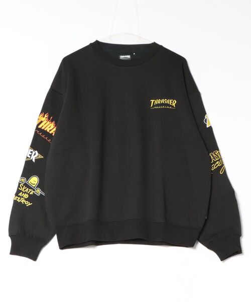 THRASHER(スラッシャー)の「Assort Logo emb CREW SWEAT/THRASHER スラッシャー クルースウェット トレーナー メンズ レディース ストリート スケーター(スウェット・メンズ・ブラック/アッシュグレー・MEDIUM/LARGE/X-LARGE)」の1枚目の写真