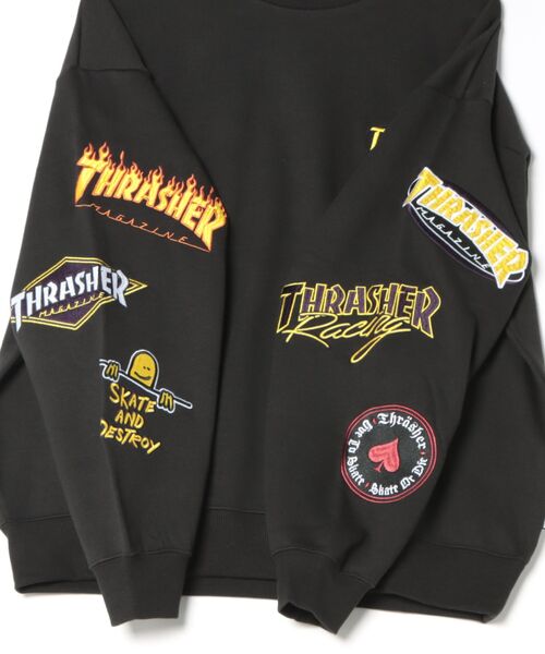 THRASHER(スラッシャー)の「Assort Logo emb CREW SWEAT/THRASHER スラッシャー クルースウェット トレーナー メンズ レディース ストリート スケーター(スウェット・メンズ・ブラック/アッシュグレー・MEDIUM/LARGE/X-LARGE)」の4枚目の写真