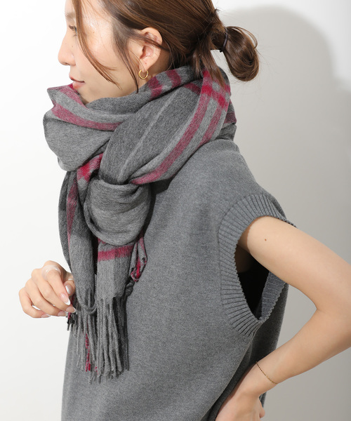 JOURNAL STANDARD relume（ジャーナルスタンダード　レリューム）の「《追加/ 新色》RELUME ウールカシミヤストール（ストール/ショール・レディース・チャコールグレー/ライトグレー/キャメル/ブルー・FREE）」の9枚目の写真