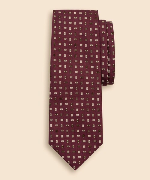 BROOKS BROTHERS(ブルックスブラザーズ)の「シルク レクタングルモチーフ ジャカードタイ(ネクタイ・メンズ・バーガンディー/ネイビー/グリーン・ONE SIZE)」の3枚目の写真