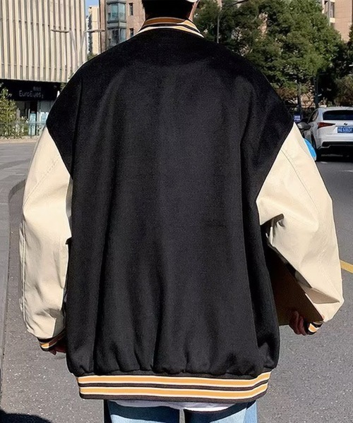 KELVIN(ケルヴァン)の「College Logo Stadium Jacket カレッジロゴスタジアムジャケット(スタジャン・メンズ・グリーン/ブラック・MEDIUM/LARGE)」の3枚目の写真
