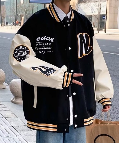 KELVIN(ケルヴァン)の「College Logo Stadium Jacket カレッジロゴスタジアムジャケット(スタジャン・メンズ・グリーン/ブラック・MEDIUM/LARGE)」の7枚目の写真