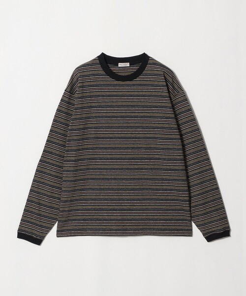 BEAUTY&YOUTH UNITED ARROWS(ビューティーアンドユースユナイテッドアローズ)の「ラフィー マルチ ボーダー クルーネック カットソー(Tシャツ/カットソー・メンズ・ダークブラウン/ネイビー/オフホワイト・L/XL/M/S)」の2枚目の写真