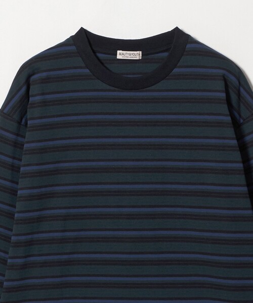 BEAUTY&YOUTH UNITED ARROWS(ビューティーアンドユースユナイテッドアローズ)の「ラフィー マルチ ボーダー クルーネック カットソー(Tシャツ/カットソー・メンズ・ダークブラウン/ネイビー/オフホワイト・L/XL/M/S)」の5枚目の写真
