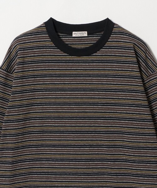BEAUTY&YOUTH UNITED ARROWS(ビューティーアンドユースユナイテッドアローズ)の「ラフィー マルチ ボーダー クルーネック カットソー(Tシャツ/カットソー・メンズ・ダークブラウン/ネイビー/オフホワイト・L/XL/M/S)」の10枚目の写真