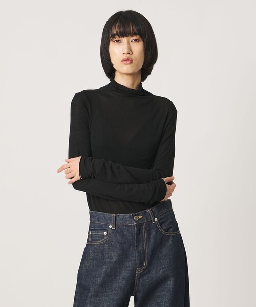 AEWEN MATOPH(イウエン マトフ)の「<AEWEN MATOPH>シアー ハイネック カットソー(Tシャツ/カットソー・レディース・ブラック/オフホワイト/ライラック・FREE)」の4枚目の写真