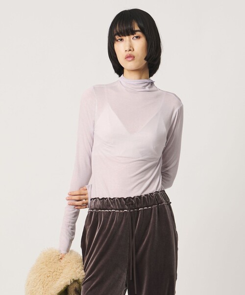 AEWEN MATOPH(イウエン マトフ)の「<AEWEN MATOPH>シアー ハイネック カットソー(Tシャツ/カットソー・レディース・ブラック/オフホワイト/ライラック・FREE)」の10枚目の写真