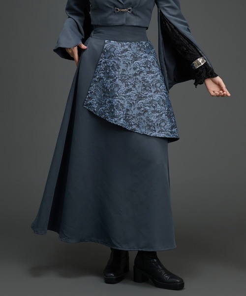 Ellno de Mavie(エルノデメヴィ)の「JQレイヤードフレアスカート/SETUP対応(スカート・レディース・ブルーグレー/ブラック・FREE)」の2枚目の写真