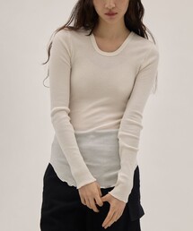 [HAKUJI/ハクジ]Wool rib LS PO/ウールリブ ロングスリーブプルオーバー/長袖/カットソー