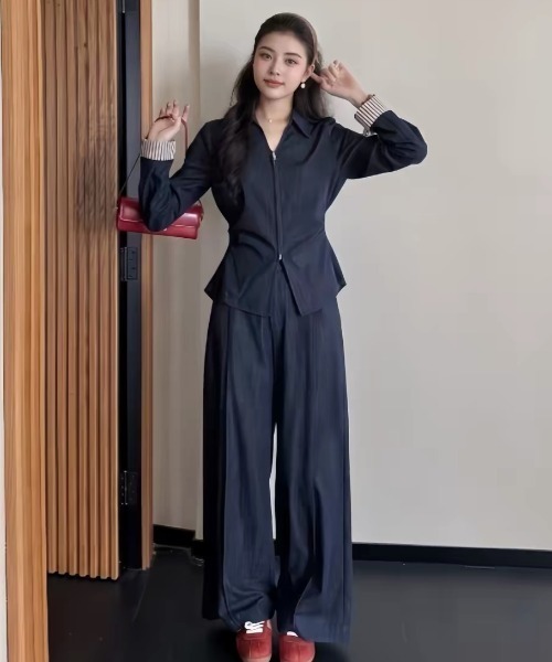 FAVORITO（ファヴォリート）の「デニムトップスパンツセットアップ（セットアップ・レディース・ダークブルー・S/M/L/XL）」の9枚目の写真